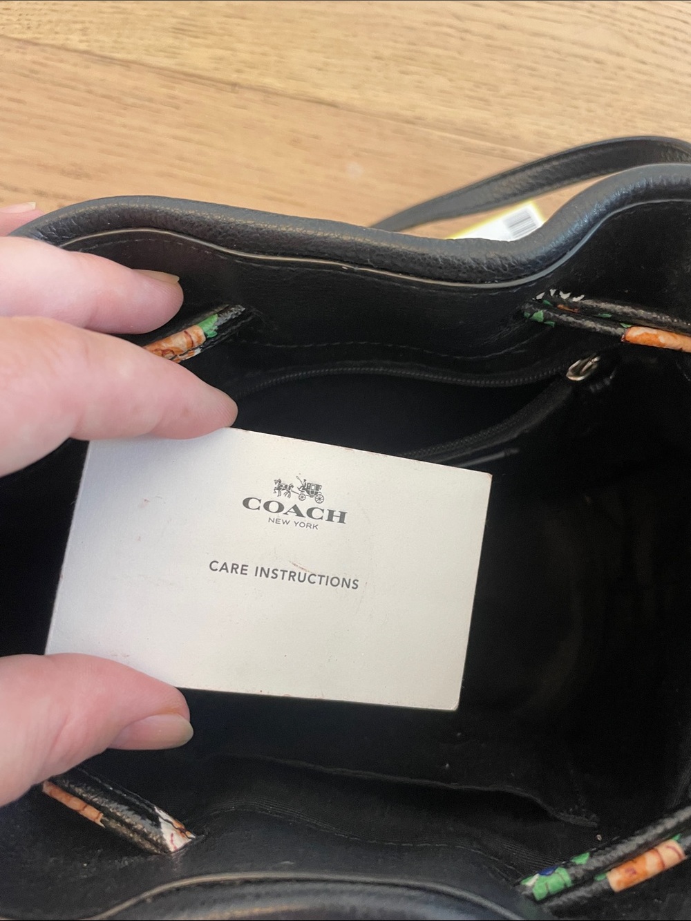 Coach Black Pebbled Leather Floral Bucket Crossbody Bag - Picture 11 of 11